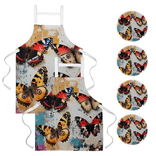 Tablier de serveuse avec 4 broches poches pour cuisine et restauration bistrot