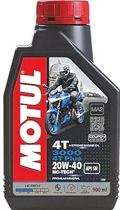 Motul 3000 4T Plus 20W40 Hc-Tech Engine Oil (900 ml) - Compatible with all 4 Stroke Bike Upto 150 cc