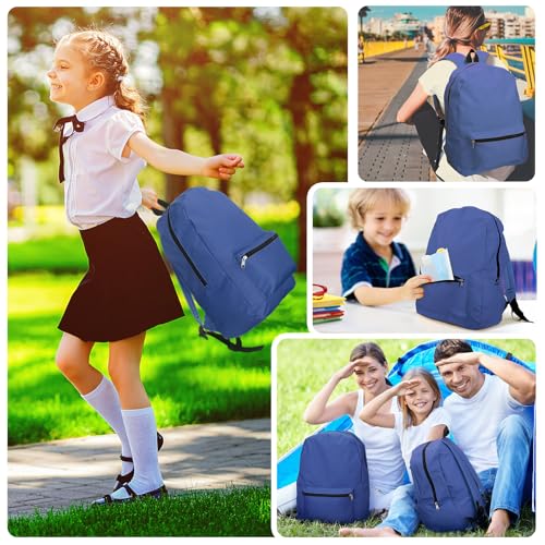 Image of Amylove 12 Pack Backpack in Bulk 17 inch Lightweight Outdoor Travel Bag Classic Bookbags Bulk for Elementary Middle High(Navy Blue,Fresh)