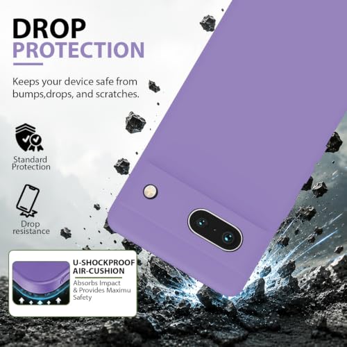 Image of KACA Silicone Back Case for Google Pixel 7a, Soft-Touch, Shockproof Phone Back Cover for Google Pixel 7a (Lavender)