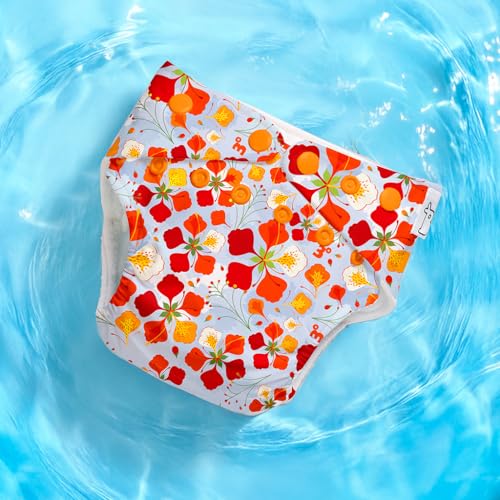 Image of SuperBottoms Swimming Diapers for Babies & Toddlers - Reusable & Adjustable Swim Diapers - Washable Cloth Diapers - Skin Friendly Fabric - Easy to Clean - Fits 3M - 3Y