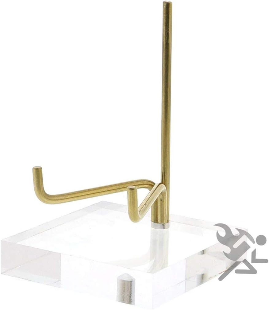 3-1/2" Acrylic Base Display Stand Easel With Adjustable Metal Arm | 3-1/2" H x 1-5/8" D x Adjustable to 3" Wide | Ideal for Displaying Mineral Rocks, Gemstones, Fossils, and Photos