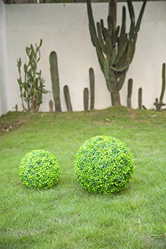 THE BLOOM TIMES Boxwood Ball, 2 Pack 15.7 Inch Artificial Topiary Plants, Faux Ball for Wedding, Party, Home, Front Patio, Planter, Yard, Indoor or Outdoor Decoration