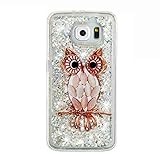 Urberry Galaxy S6 Case, Soft Cute Design Liquid Case, Bling Glitter Case for Samsung Galaxy S6 with a Screen Protector (Owl)