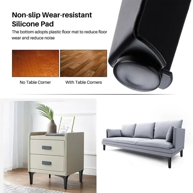 Set of 4 Furniture Feet, Black Metal, Table & Cabinet Legs, Triangle Table Legs, 10 cm TV Lowboard Furniture Feet - Image 4