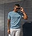 PJ PAUL JONES Mens T-Shirts Crew Neck Waffle Knit Shirt Short Sleeve Tee Shirts Fashion Casual Pullover Tops Gray Blue L
