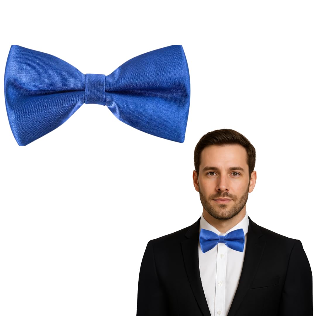 The Tie Company Men's Royal Blue The Tie Co™ Adjustable Clip On Bow Ties, Clip On Pre-Tied Bow Tie For Wedding Party (Royal Blue)