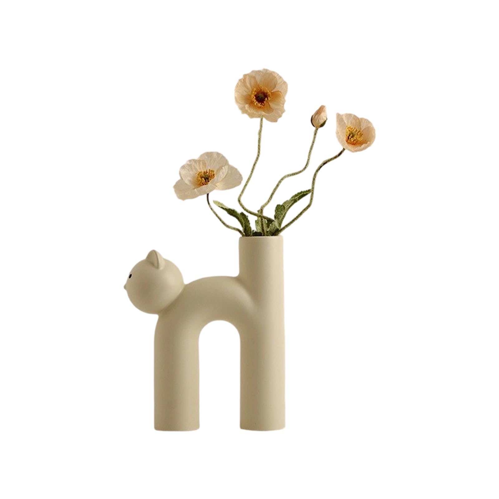 Ceramic Buds Vases Cats Vase Decorative Flower Vase for Dried Flower Minimalists Decors for Home Offices Desk Decors Ceramic Buds Vases