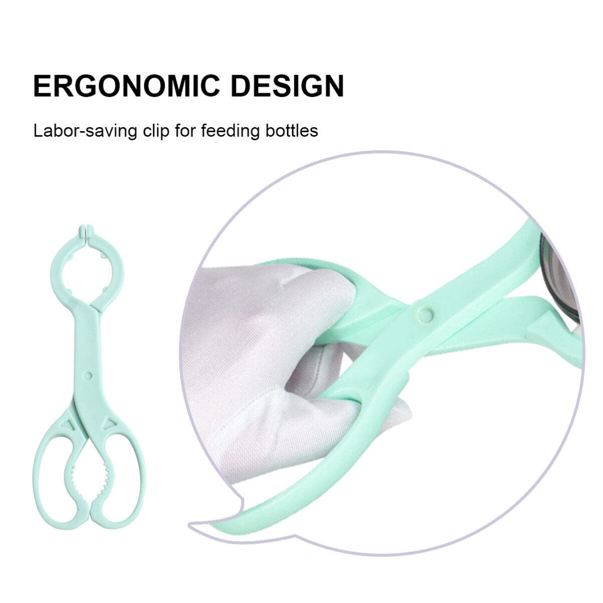 Ecceart, pinza per biberon, in silicone, antiscivolo, per allattamento, per biberon, colore: verde chiaro