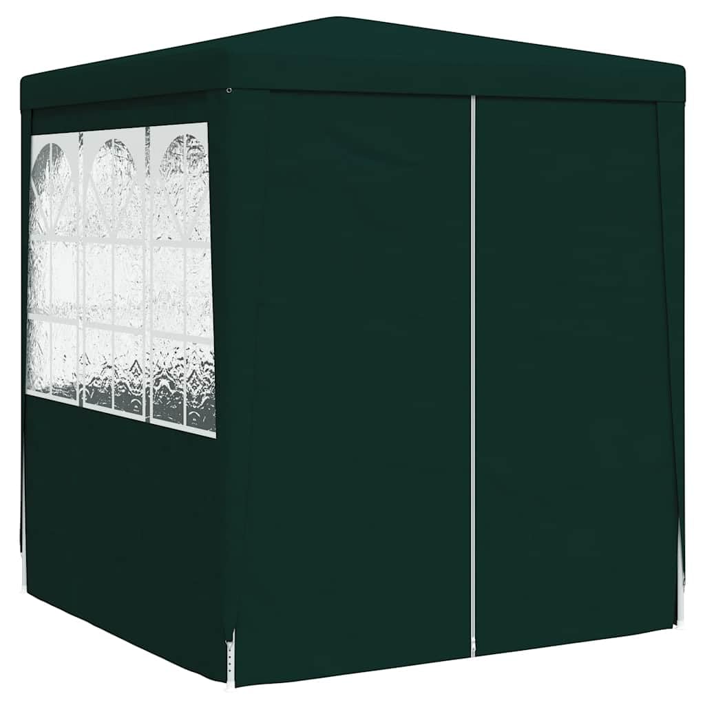Gazebo da Giardino 2x2 m Verde con Pareti Laterali per Feste | Padiglione da esterno con finestre e porta con zip, ideale per eventi in cortile, campeggio e barbecue.