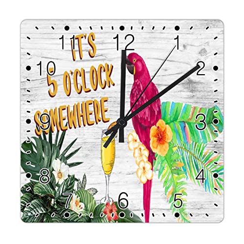 Horloge murale fleurs et perroquet pour mur vide - 8