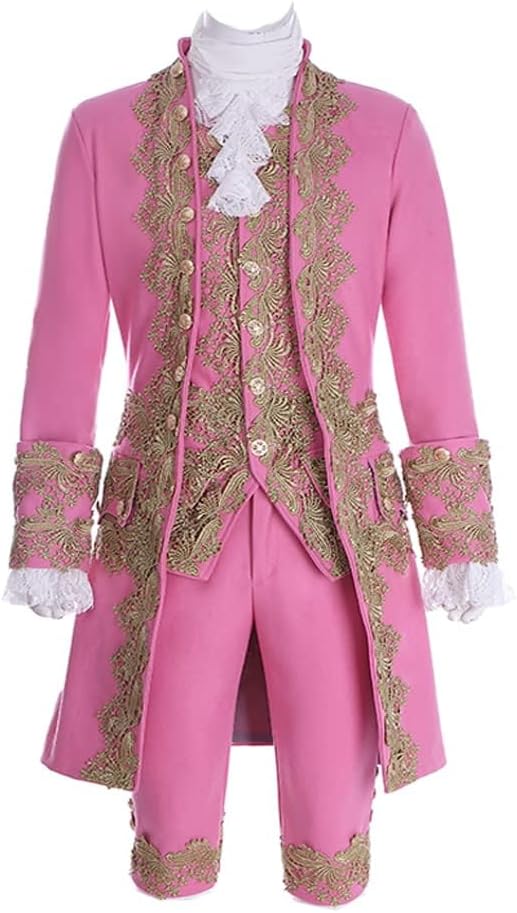 VEECOOCOS Victorian Rococo Costume 18th Century King Prince Cosplay Suit Men's Halloween Costume