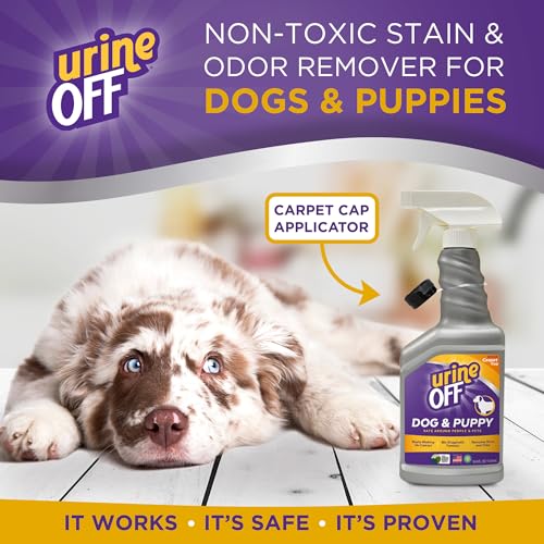 Image of urineOFF Puppy & Dog Odor & Stain Remover| Fresh Scent Carpet Cleaner Spray | Bio Enzymatic Stain & Urine Odor Remover | Pet Safe Cleaner | 16 oz.