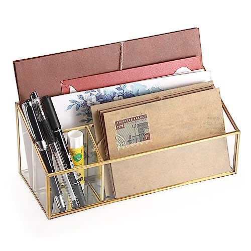 Top 5 Cheap Carta 2 Glass Accessories: Reviews & Buyer's Guide 7 BTSKY Golden Glass Desktop Organizers with 2 Slots Mail Holder