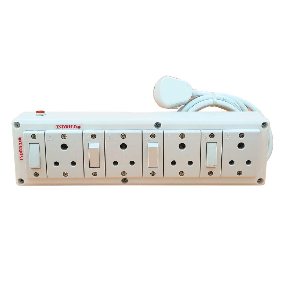 3 Pins Multi Outlet Extension Boards With Cable Individual Switch White (10 Meter Wire), 240 Volts-image-33