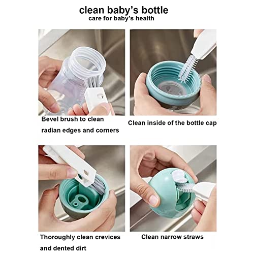 Image of 3 In1 Rotary Cup Brush Multipurpose Cup Lid Brush Bottle Milk Cup Brush Wash Drinking Pipe Straw Brush