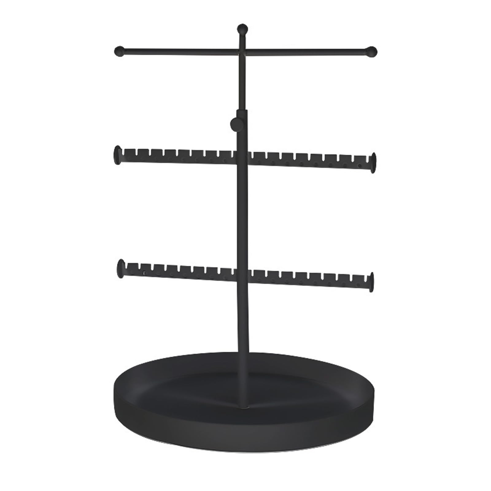 Tyuhduyur 3 Layer Retractable Jewelry Storage Rack Earring Necklace Display Holder Stand With Storage Tray For Bracelets Lipstick