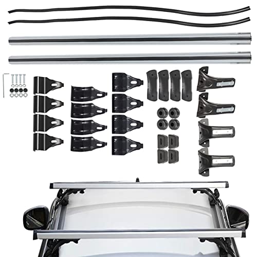 48-Inch Adjustable Car Roof Rack Cross Bar with 3 Clamps