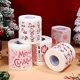 Weihnachts-Toilettenpapier, 5 Rollen Merry Christmas Toilettenpapier bedruckt Weihnachtsmann –...