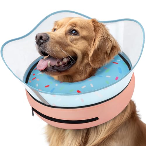 Supet Raised Inflatable Dog Cone Collar to Stop Licking, Soft Dog Cone Alternative After Surgery,...