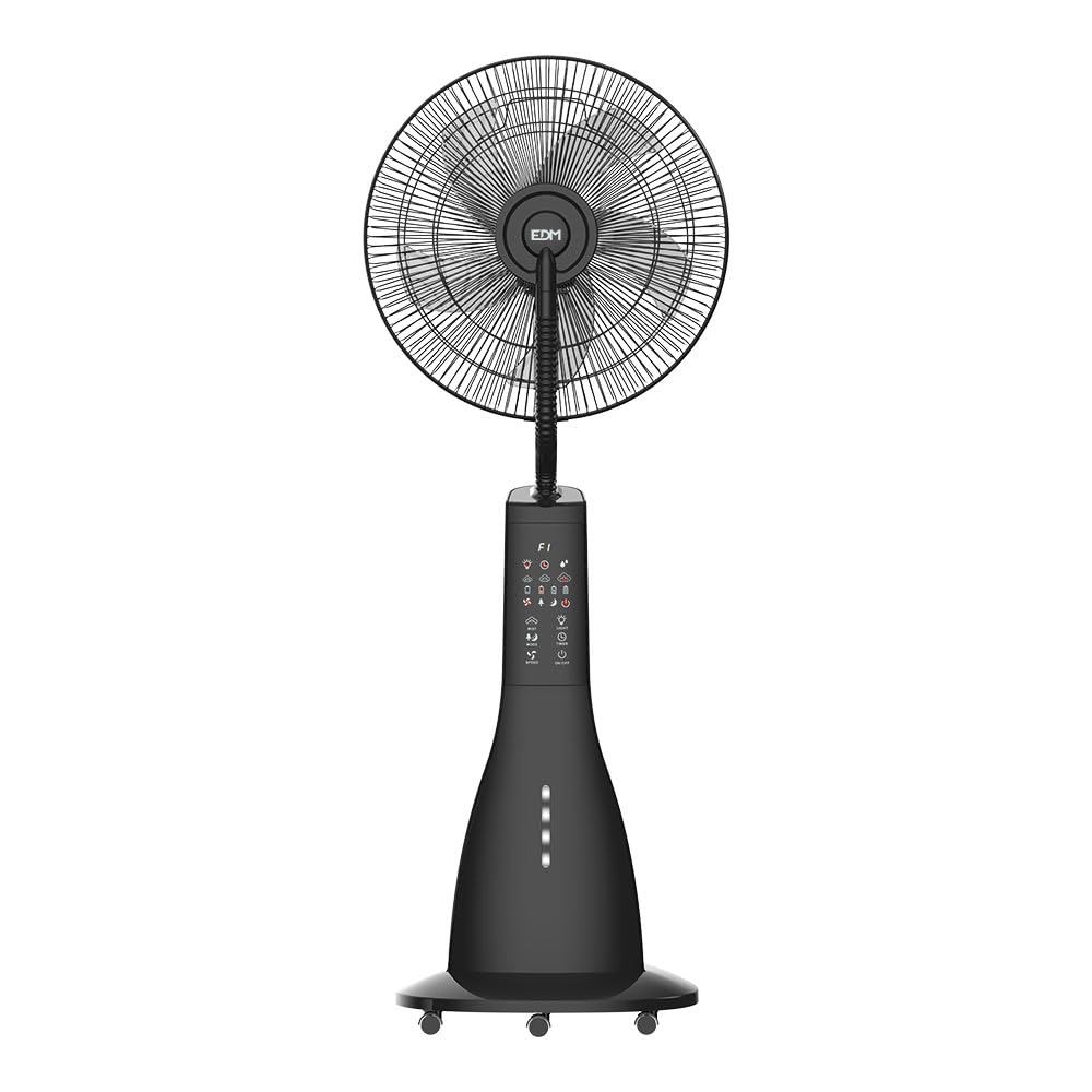 EDM Ventilateur nébuliseur 70 W Ø41 x 128 cm Noir