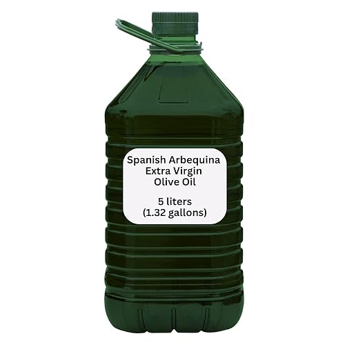 Aceite de oliva virgen extra arbequina español, 5L (1.32 gal.) (paquete de 1), producto de España, prensado en frío, 100% puro, aceite de oliva