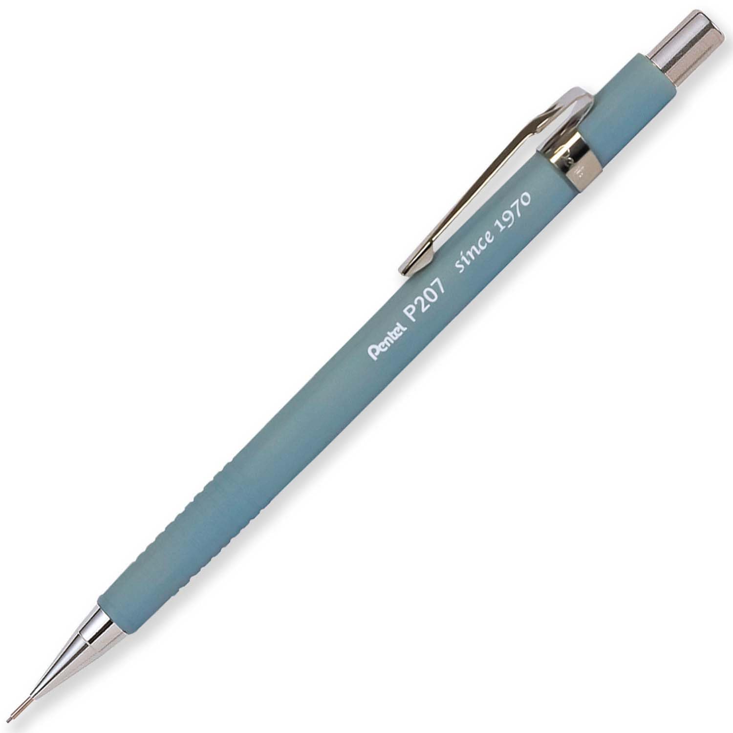 Pentel P207-JN Mechanical Automatic Pencil - Japenese Limited Edition - HB 0.7mm Nib - Refillable & Retractable - Light Blue Grey Barrel - Single