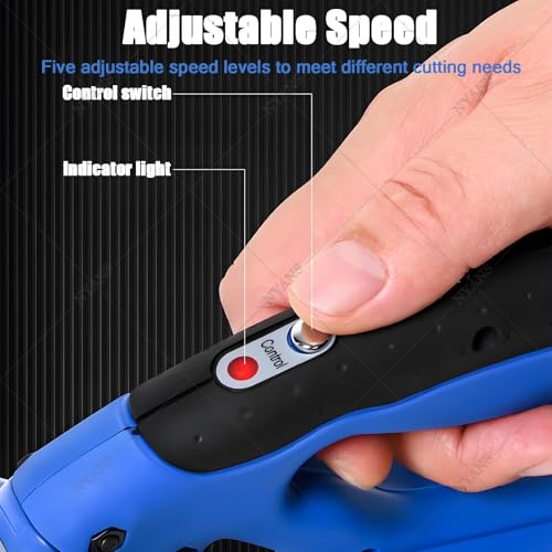 Cordless Electric Rotary Fabric Cutter 100/110/125mm - 2 Blades, 2x2500mAh Battery, 5 Speed Settings for Effortless Cutting of Cotton, RCS-125B