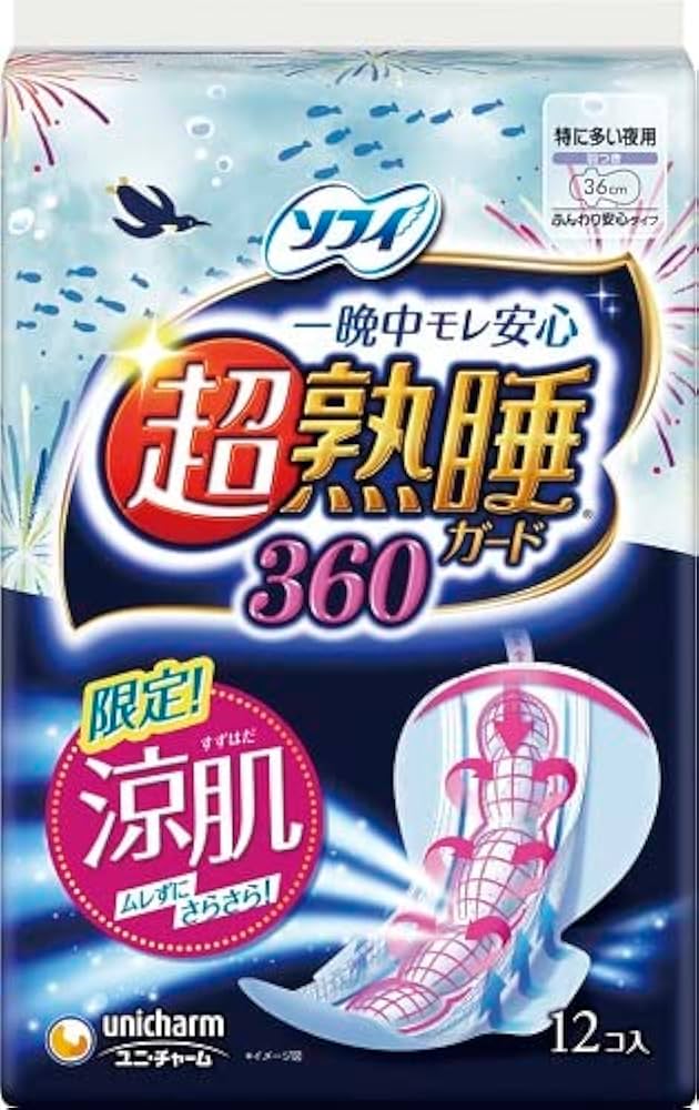 Amazon | ユニ・チャーム ソフィ超熟睡ガード涼肌360 12枚