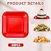 Dandat 50 Pack 7 Inch Graduation Paper Square Plates Appetizer Disposable Cake Plates Disposable Lunch Metallic Foil Dessert Tableware for Birthday Wedding Anniversary Party Supplies (Red)