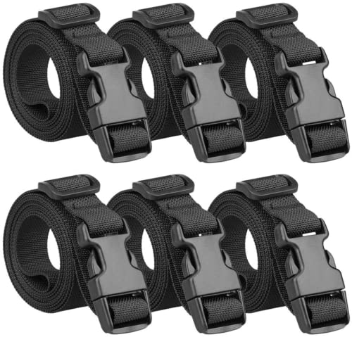 Ruicaifu 6pcs Correas para Maletas de Viaje,150cm Correas de Equipaje Luggage Strap Cinta Maleta Seguridad Correa Bolso Negro Cinta de Nylon Ajustable Elástica Correa Correas para Maletas Ajustable