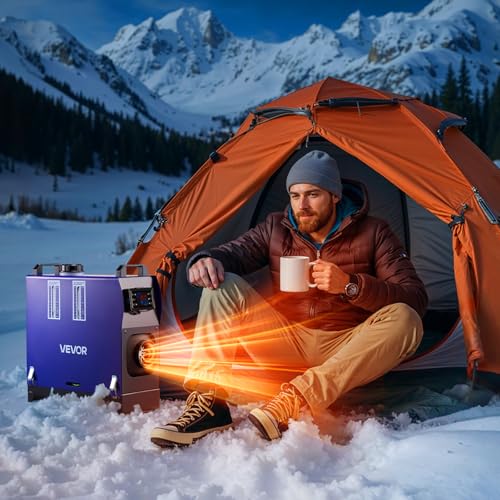 Image of VEVOR Diesel Heater, 8KW, DC 12V /24V, All in One Portable Diesel Air Heater with Remote Control and LCD Screen, Fast Heating Low Noise, 1.3 Gal Fuel Tank for Vehicles, Vans, RVs, Campers, and Trucks