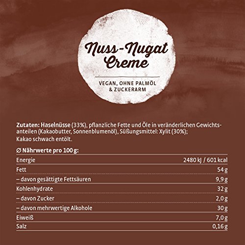 Xucker 300 g Nunux Nuss-Nougat-Creme mit Xylit im Glas, 2er Pack (2 x 300 g)