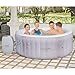 Bestway SaluSpa Cancun AirJet 2 to 4 Person Inflatable Hot Tub, 71 x 26 Inch Round Portable Outdoor Spa with 120 Soothing Jets and Cover, Gray