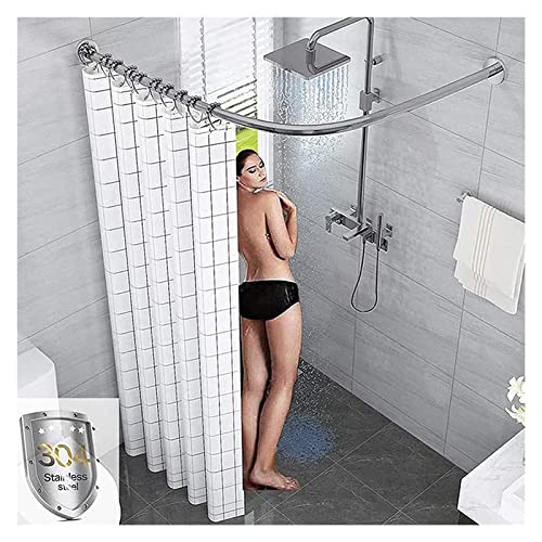 Barre de douche courbée haut de gamme support extensible rideau fixation murale
