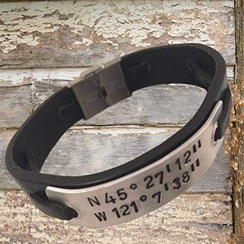 Personalized engraved leather bracelet for men and women