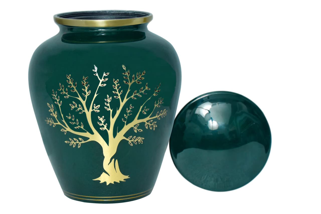Bold & Divine Urna de cremación Impresa del árbol de la Vida | Grande | 200 Pulgadas cúbicas | Urna Conmemorativa de Cenizas humanas para Adultos, urna Conmemorativa para entierro, urna de cremación