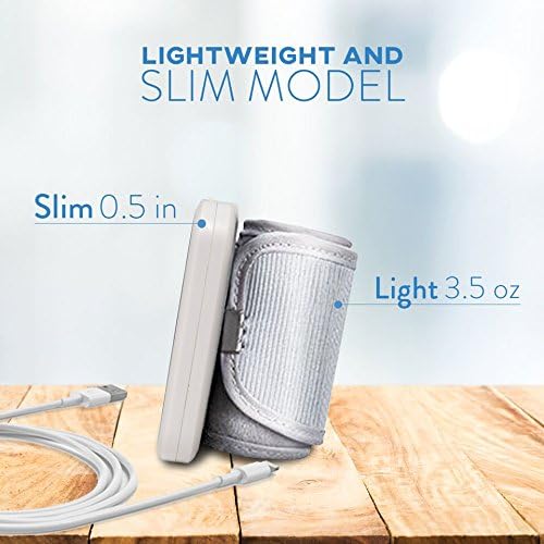 පැත්ත view of Care Touch Wrist Blood Pressure Monitor, highlighting its slim 0.5 inch profile and light 3.5 oz weight