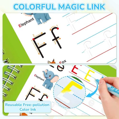Magic Writing Practice Book for Kids Ages 3-8 | Reusable Water Reveal Tracing Workbook - 32 Pages of Letters, Numbers, Math & Drawing | Mess-Free Learning Activities for Preschool, Kindergarten - Image 5