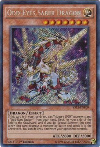 yugioh saber force starter deck YU-GI-OH! - Odd-Eyes Dragon (YS15-ENF00) - Deck: Saber - 1st Edition Player Starter Deck Yuya Comparativa de Tamaño: One Card:Monster Ball Dratini