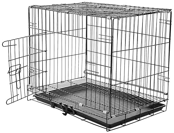 DRK Shopmart Heavy Duty Stainless Steel Cage/Crate/Kennel with Removable Tray Pet Cage Ideal for Dogs and Cats - Black (30 inch) (B0CLZQSQHG) Amazon Price History, Amazon Price Tracker