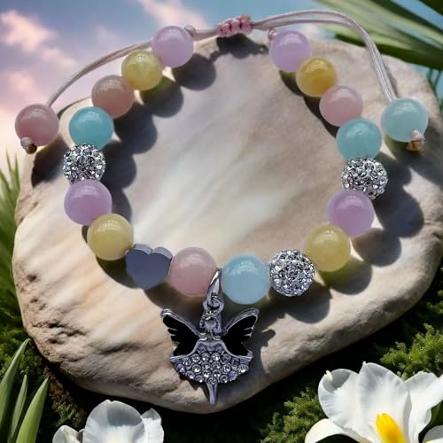 Image of DOLON Colorful Stones Handmade Crystal Ballet Charm Bracelet First Recital Stage Performance Dance Competition Encouragement Gift for Her