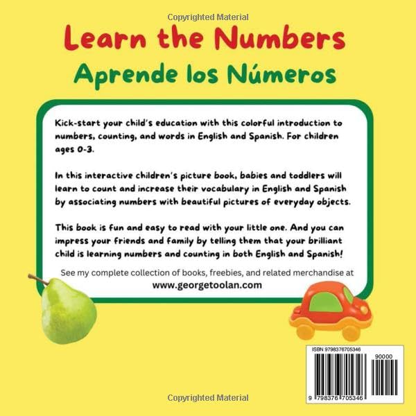 Miniatura 2 de Learn the Numbers (for babies and toddlers ages 0 to 3) Aprende los Números (para bebés y niños pequeños de 0 a 3 años) (English-Spanish Bilingual)