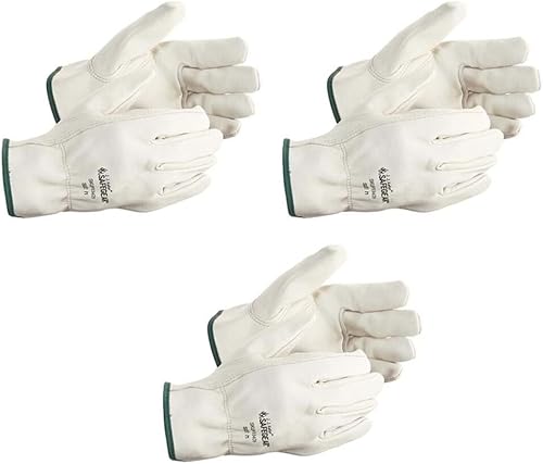 J. J. Keller & Associates, Inc. SAFEGEAR, guantes aislados de piel vacuna, guantes de trabajo de cuero de invierno, resistentes a la abrasión,