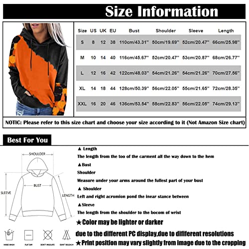 Adhowbew Womens Halloween Costumes Fashion Pumpkin Long Sleeve Casual Y2K Hoodies Sweaters Oversized Cute Drawstring Loose Fit Vintage Pullover Sweatshirt Fall Clothes thumb #4
