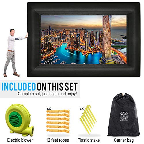 Khomo Gear 20 Ft Outdoor Projector Screen - Supports Front And Rear Projection - Includes Inflation Fan, Tie-Downs And Storage Bag - Inflatable Projector Screen thumb #4