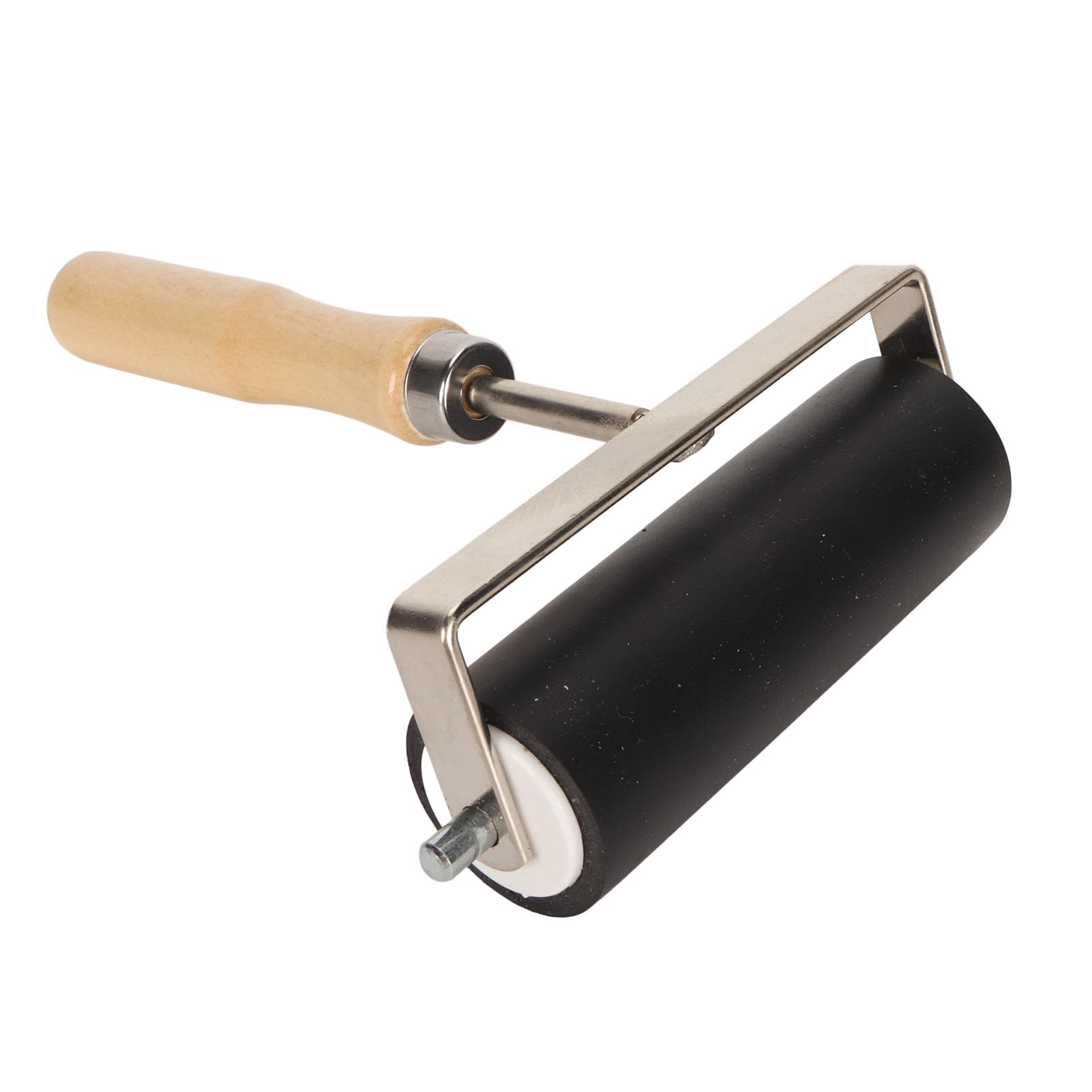 Rubber Brayer Roller, 5 Inch Hard Rubber Roller for Printmaking, Art Craft Roller Brayer Roller for Printmaking Brayer Tool, Print, Ink, Stamping Tool (Black)