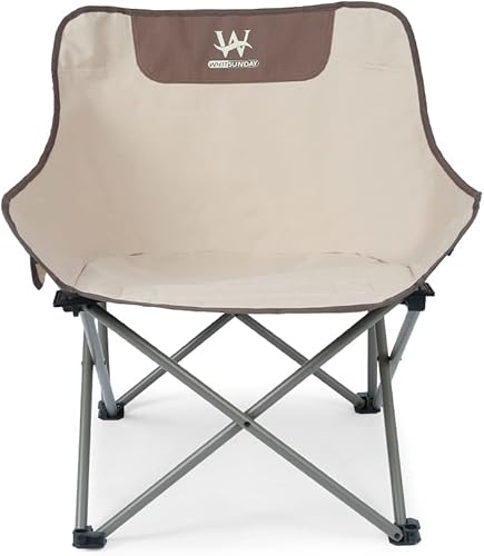 Miniatura 5 de Whitsunday Silla de camping plegable al aire libre con bolsillo lateral incorporado (2, marfil)