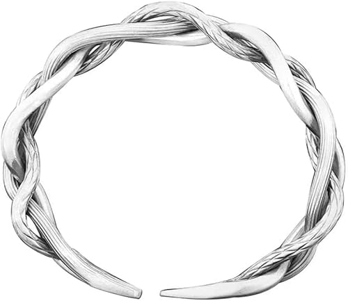 Bracelets 925 Sterling Silver Bracelets Fashion Vintage Couples Hollow Wavy Design, Party Jewelry Bangle (Gem Color : 925 Silver Bracelet)