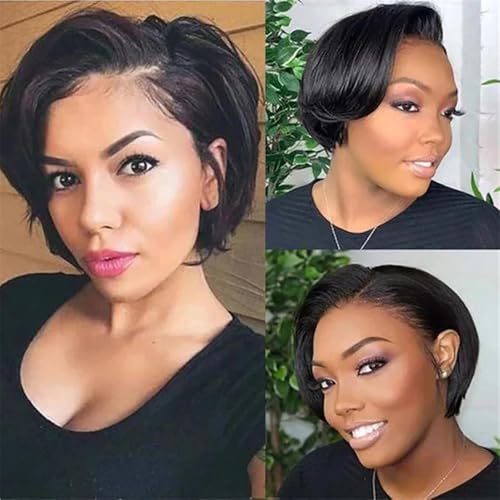Peluca frontal de encaje Bob corto de 8 pulgadas para mujer 8